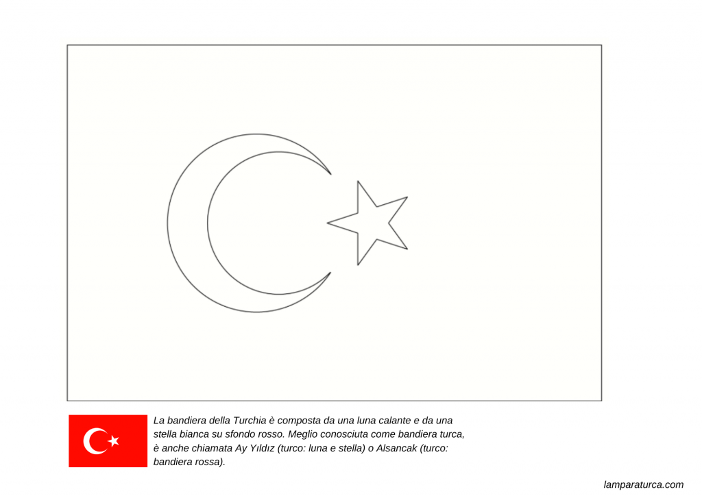 bandiera turca da colorare